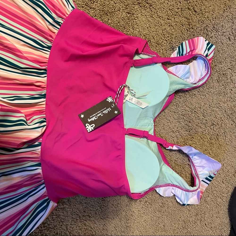 NWT Matilda Jane Sunrise Swim set ruffle top and bottoms - Picture 3 of 10